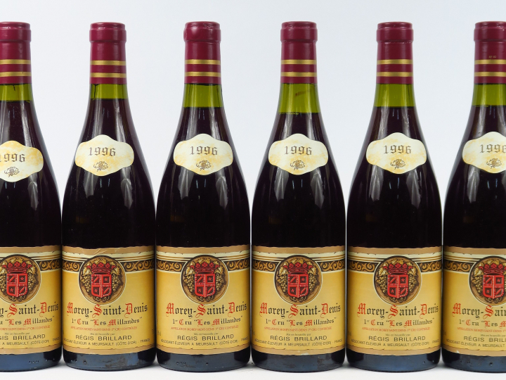 6 BOUTEILLES MOREY ST DENIS 1er CRU 'LES MILLANDES' R. BRILLARD - 1996