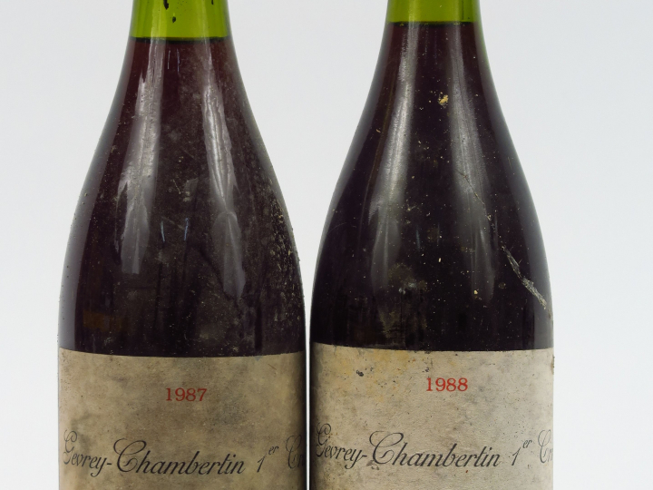 2 BOUTEILLES GEVREY CHAMBERTIN 1er CRU H. MAGNIEN - 1 de 1987/1 de 198