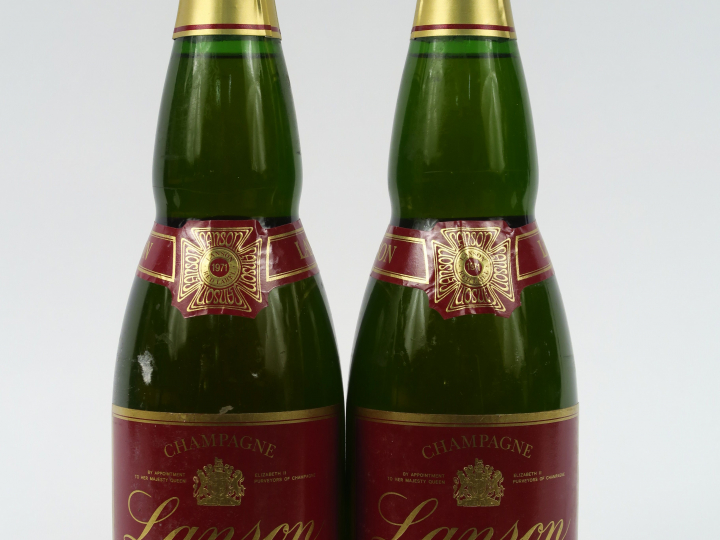 2 BOUTEILLES CHAMPAGNE LANSON - 1971 - 0,5 CM SOUS LA COIFFE