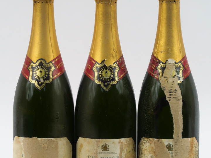 3 BOUTEILLES CHAMPAGNE BOLLINGER  'GRANDE ANNEE' - 1989 - 1 ELA