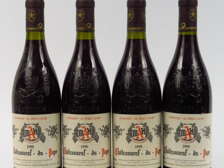 4 BOUTEILLES CHATEAUNEUF DU PAPE 'LE PÈRE CALER' M. AVRIL - 1990