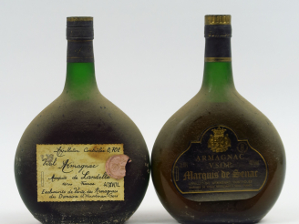 Vente aux enchères 2 BOUTEILLES ARMAGNAC : 1 MARQUIS DE SENAT V.S.O.P. BS - 1 MARQUIS DE 