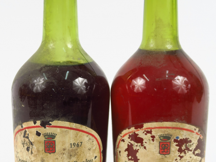 2 BOUTEILLES LIRAC DOMAINE DE CASTEL OUALOU L. MAX - 1967 - EA