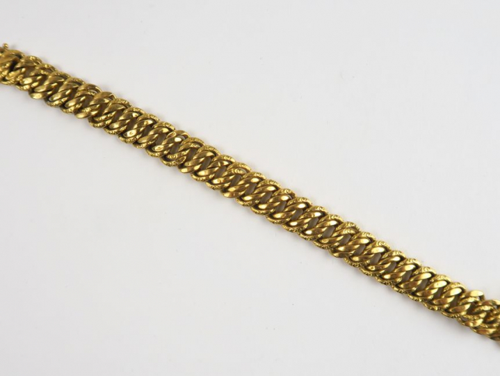 Bracelet en or, maille gourmette. Poids tel : 19,5 g