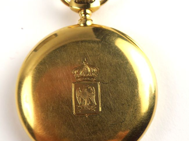 Ch. GROTTENDIECK. Montre de gousset en or, aux armes Napoléoniennes, e