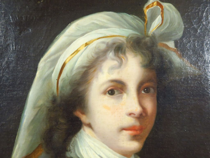 Ecole française fin XVIIIème - début XIXème "Portrait de jeune femme a
