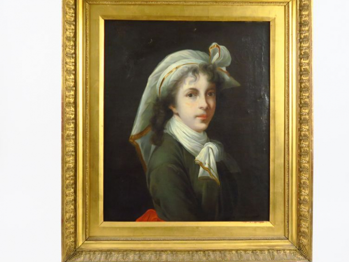 Ecole française fin XVIIIème - début XIXème "Portrait de jeune femme a