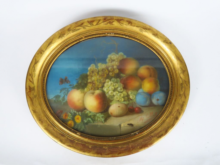 CALLOT "Nature morte aux fruits" Pastel.  Signé.  38 x 46 cm