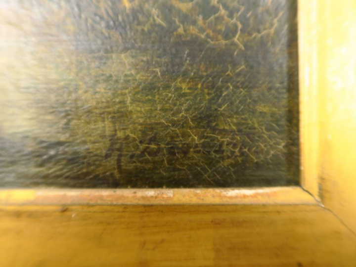 Henri DROUARD « Paysage animé » Huile sur toile.  Signée en bas à droi