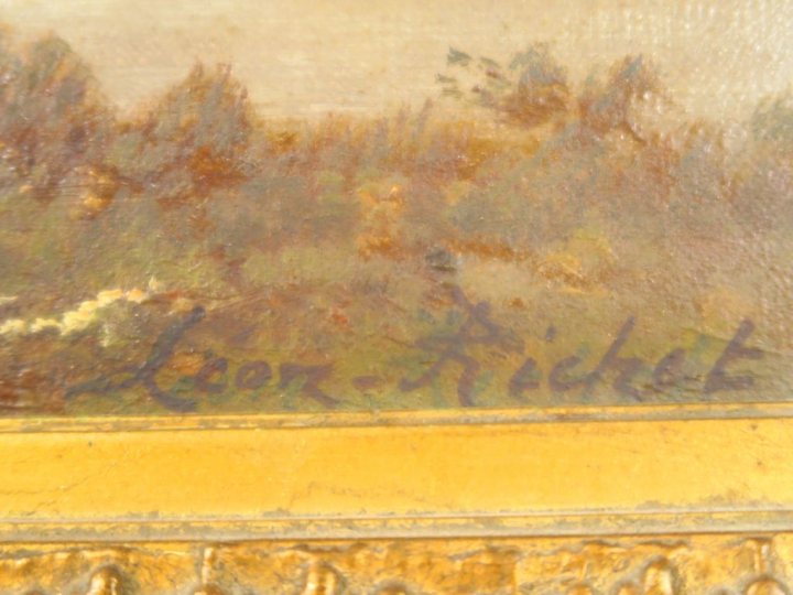 Léon RICHET « Paysages » Paire d’huiles sur toile.  Signées en bas à g