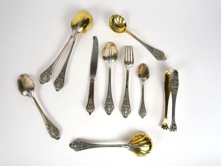 CARDEILHAC. Couverts d'enfant en argent, poinçon Minerve, de style got