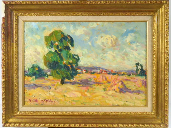 	Ferro LAGRÉE « La moisson » Huile sur toile. Signée en bas à gauche. 