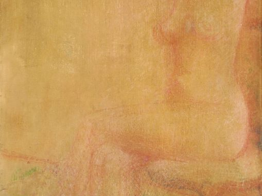 LAUGÉ Achille, 1861-1944	 "Branches de pommier en fleur" Huile sur toi