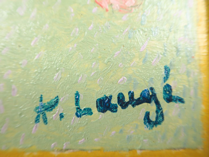 LAUGÉ Achille, 1861-1944	 "Jeté de roses entouré d’une guirlande de br