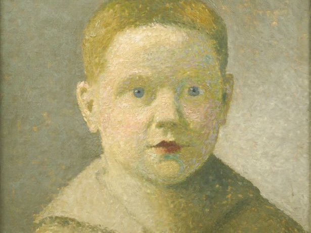 LAUGÉ Achille, 1861-1944	 "Portrait de jeune garçon" Huile sur toile (