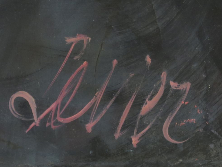 Ch. LEVIER "La loge" Huile sur toile. Signée en bas à droite 100 x 73,