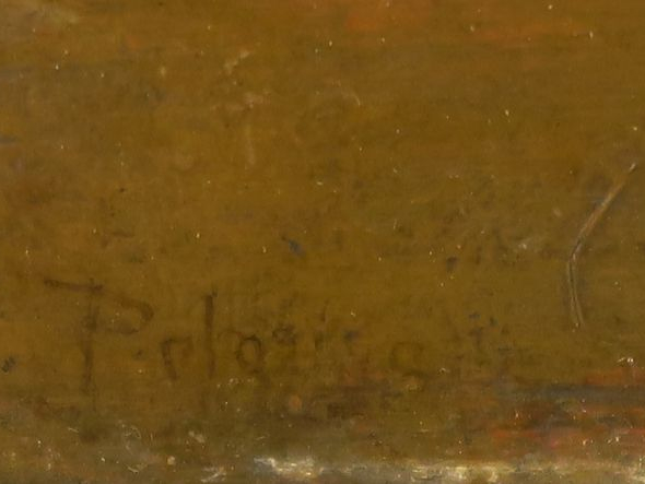 	G.PELOUZE « La ferme » Huile sur panneau.  Signée en bas à gauche.  2