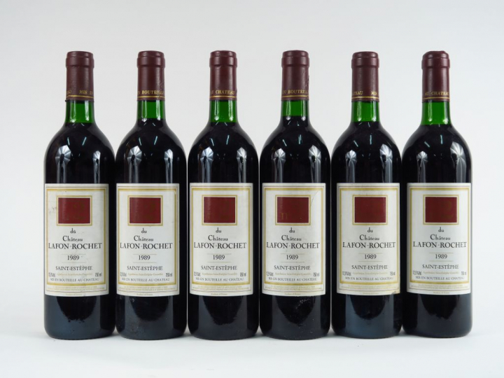 6 BOUTEILLES N°2 DU CHÂTEAU LAFON ROCHET ST ESTEPHE - 1989 - BG