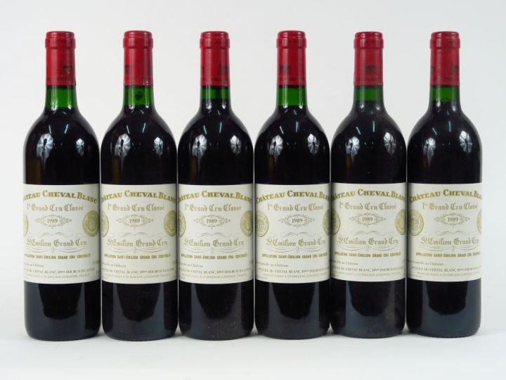 6 BOUTEILLES CHÂTEAU CHEVAL BLANC 1er GCC ST EMILION - 1989 - CBO - 3 