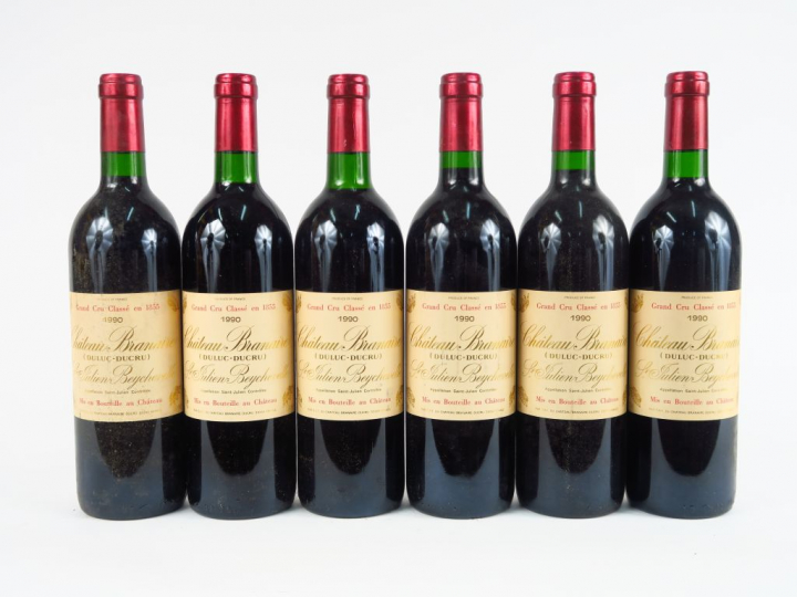 6 BOUTEILLES CHÂTEAU BRANAIRE GCC ST JULIEN - 1990 - 2 BG+/1 BG/1 LB