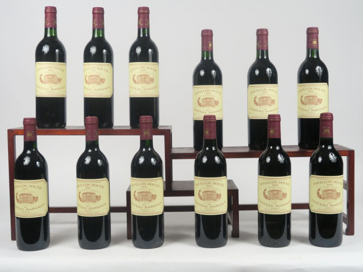 12 BOUTEILLES PAVILLON ROUGE DU CHÂTEAU MARGAUX - 1990 - CBO - 4 BG