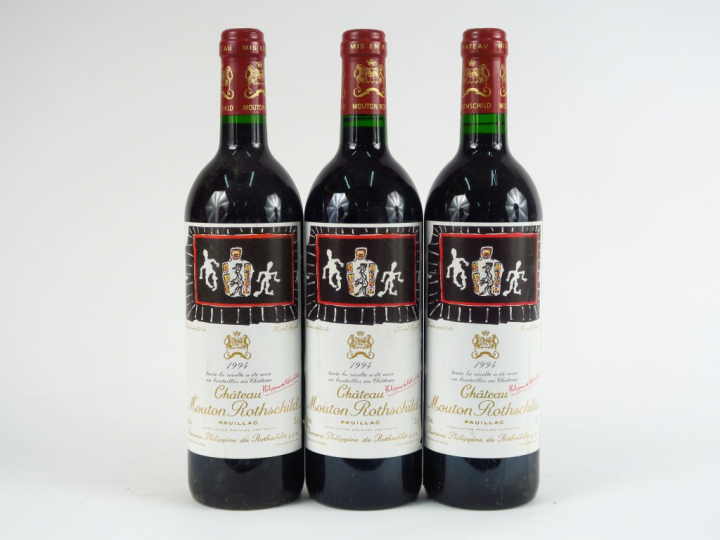3 BOUTEILLES CHÂTEAU MOUTON ROTHSCHILD 1er GCC PAULLAC - 1994