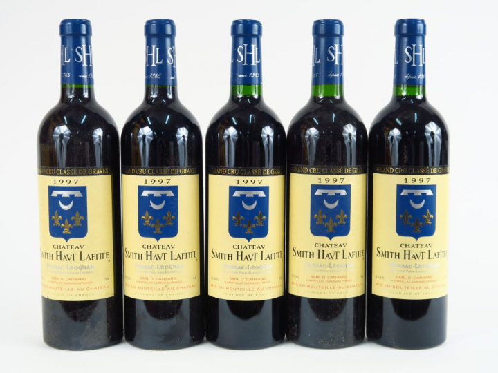 5 BOUTEILLES CHÂTEAU SMITH HAUT LAFITTE GCC GRAVES - 1997 - 3 BG