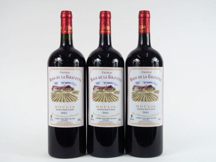 3 MAGNUMS CHÂTEAU BOIS DE LA GRAVETTE MOULIS - 2005
