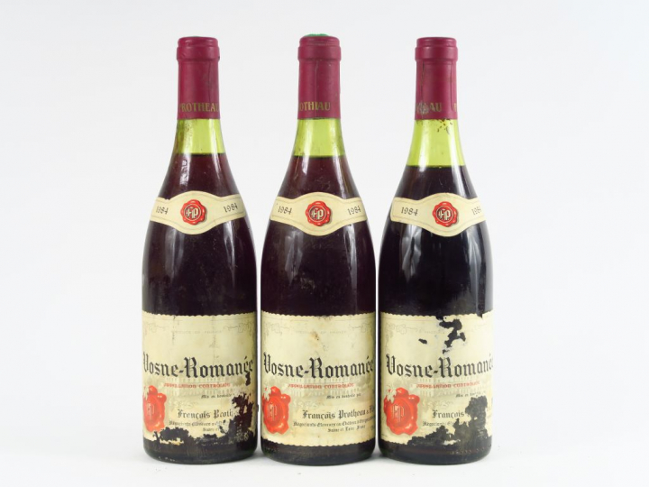 3 BOUTEILLES VOSNE ROMANEE F. PROTHEAU - 1984 - 3 CM/EA