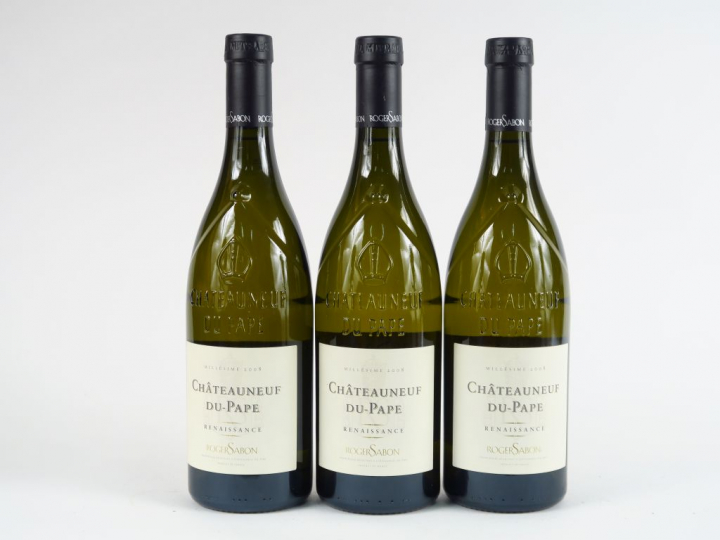 3 BOUTEILLES CHATEAUNEUF DU PAPE BLANC 'RENAISSANCE' R. SABON - 2008