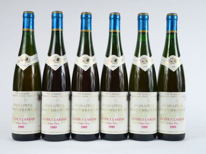 6 BOUTEILLES PINOT GRIS 'CUVEE CLARISSE' DOMAINES SCHLUMBERGER - 1989