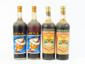 Vente aux enchères 4 BOUTEILLES : 2 ORANGEADE AVILA - 2 SIROP D'ANANAS CAZANOVE