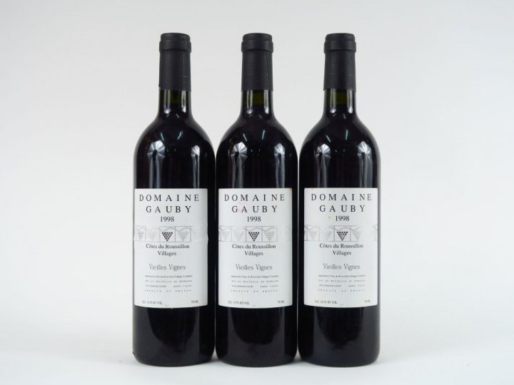 3 BOUTEILLES DOMAINE GAUBY V.V. CÔTES DU ROUSSILLON - 1998