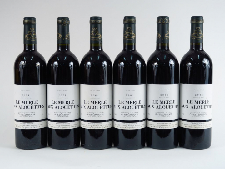 6 BOUTEILLES LE MERLE AUX ALOUETTES A. CHABANON - 2001