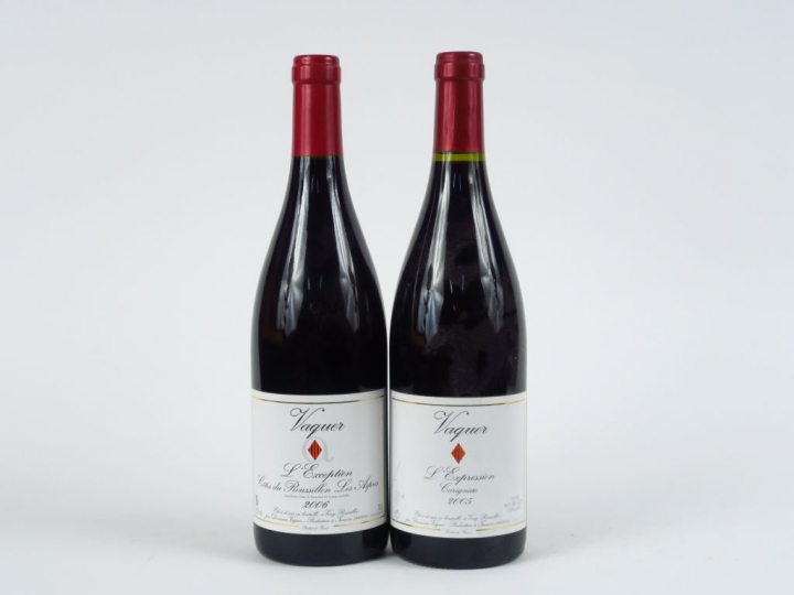 2 BOUTEILLES VAQUER : 1 'L'EXCEPTION' CÔTES DU ROUSSILLON LES ASPRES 2