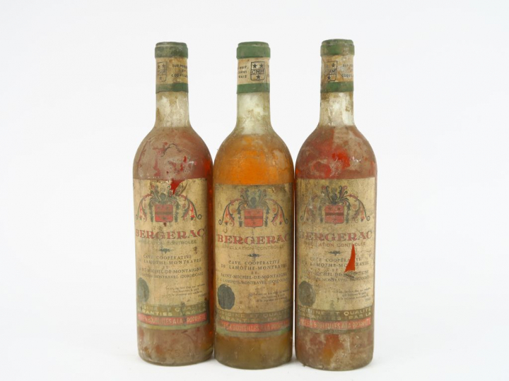 3 TRES VIEILLES BOUTEILLES BERGERAC - 2 BG/1 HEP/BS