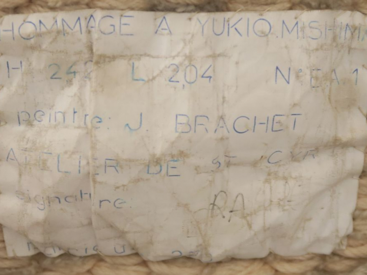 J. BRACHET "Hommage à Yukio Mishima" Tapisserie. Epreuve d'artiste n°1