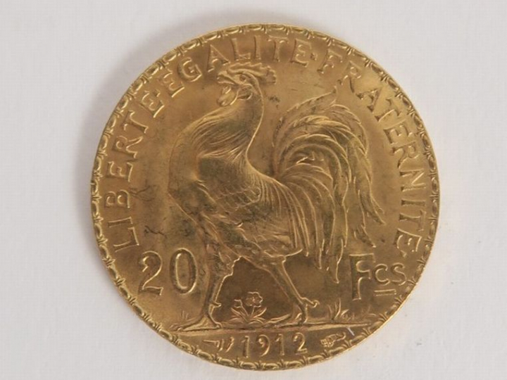 1 Pièce de 20 francs or. Frais acheteur 20 % TTC