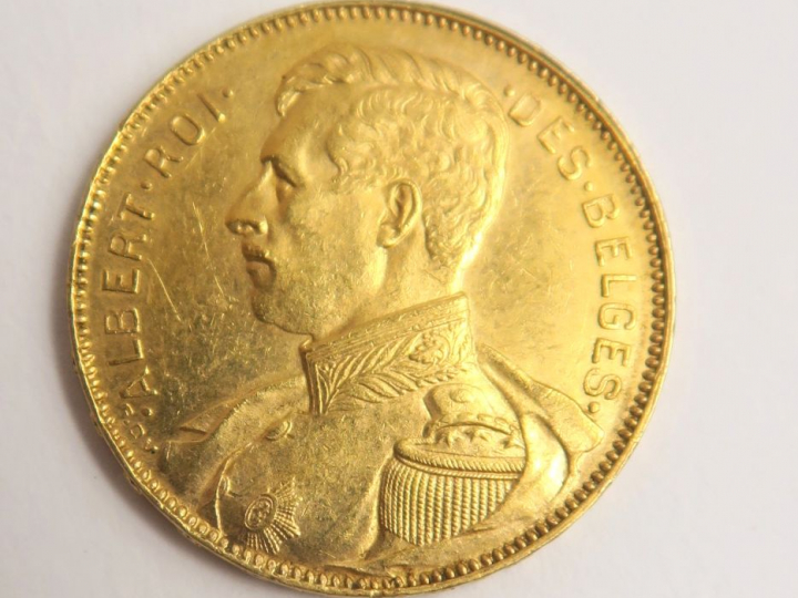 1 pièce de 20 francs belge or. Frais acheteur 20 % TTC