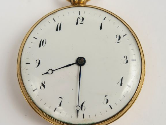 Importante montre de gousset en or, cuvette en métal doré. Poids tel :