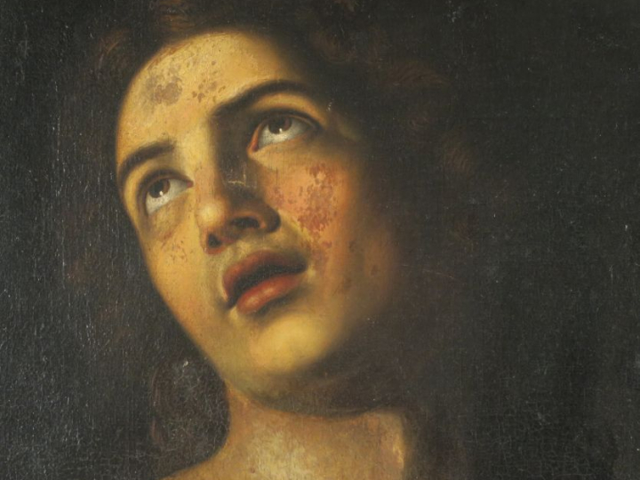 Ecole flamande XVIIème "Saint Sébastien" Huile sur toile. 73,5 x 56 cm