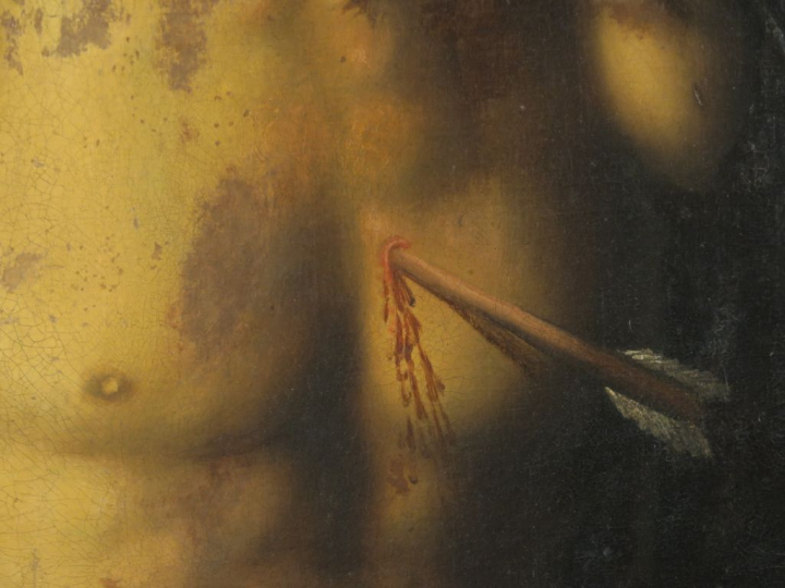 Ecole flamande XVIIème "Saint Sébastien" Huile sur toile. 73,5 x 56 cm