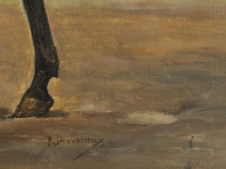 P. DESPAVIEUX. "Officier de cavalerie" Huile sur toile, signée en bas 