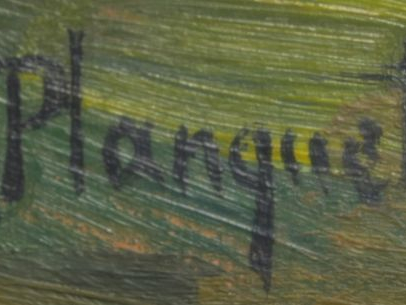 Félix PLANQUETTE  "Fermière menant sa vache au près" Huile sur panneau