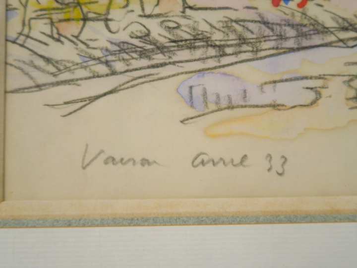 Paul SIGNAC  "Vaison la Romaine" Aquarelle.  Cachet de la signature en