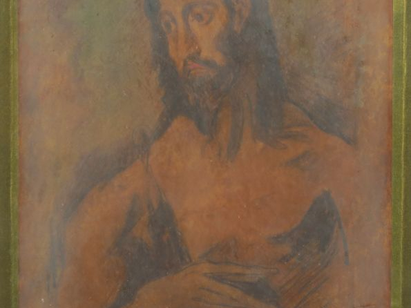 VERDILHAN  "Tête de saint Jean-Baptiste d'après Le Greco" Dessin. Sign