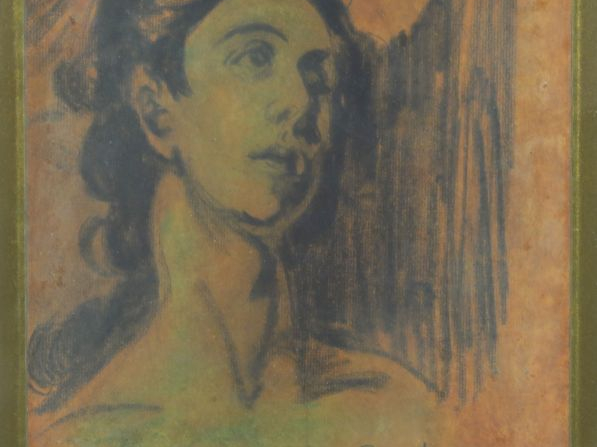 VERDILHAN  "Martyre de Saint Sébastien" Dessin.  Signé en bas à droite