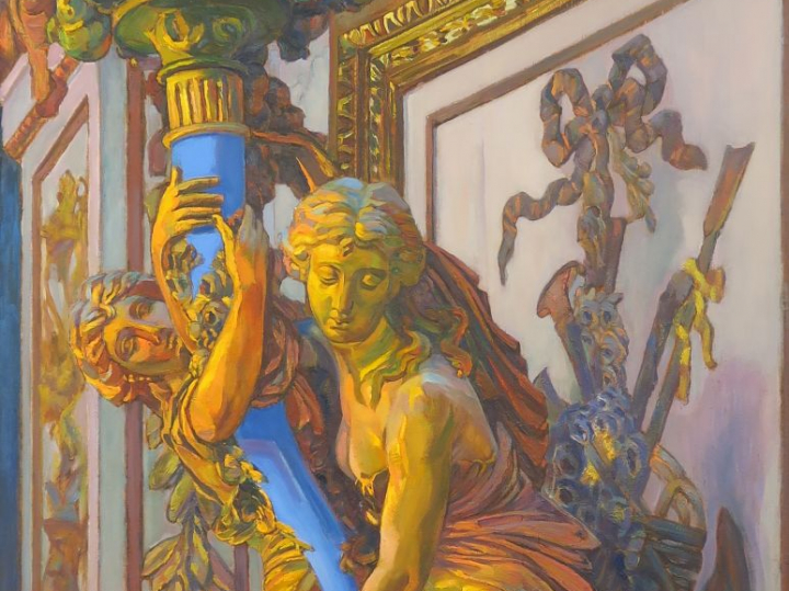 Cécile Patrice BONNET  "Le théâtre de Marie-Antoinette à Trianon" Huil