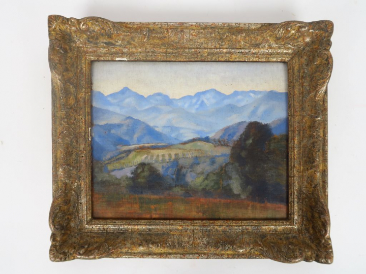 Cécile Patrice BONNET  "Paysages de montagne" Deux huiles sur panneau.