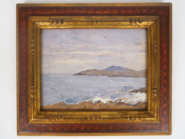 Cécile Patrice BONNET  "Marines" Trois huiles sur panneau. Non signées